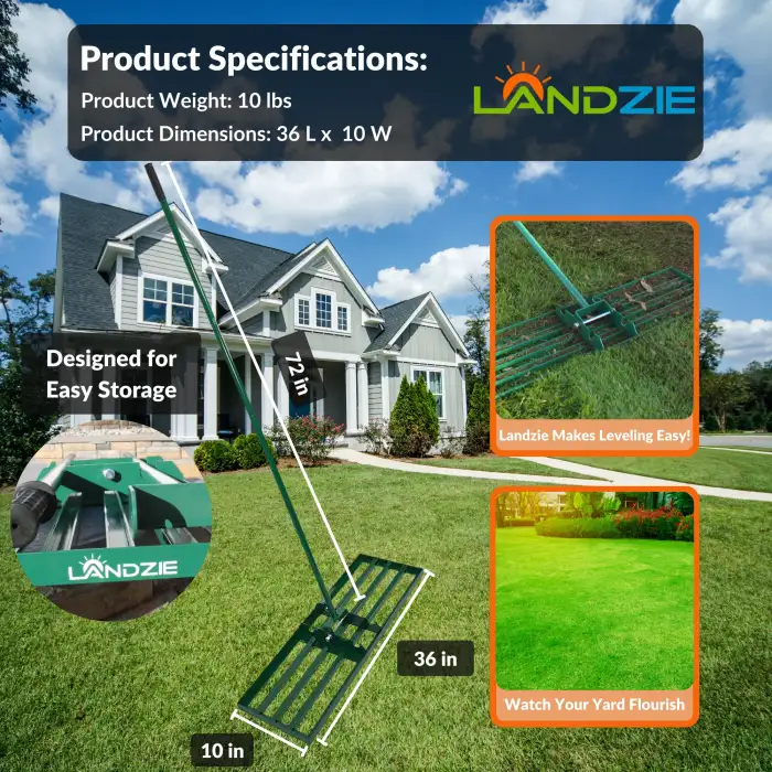 Lawn Leveling Rake Product Specifications by Landzie