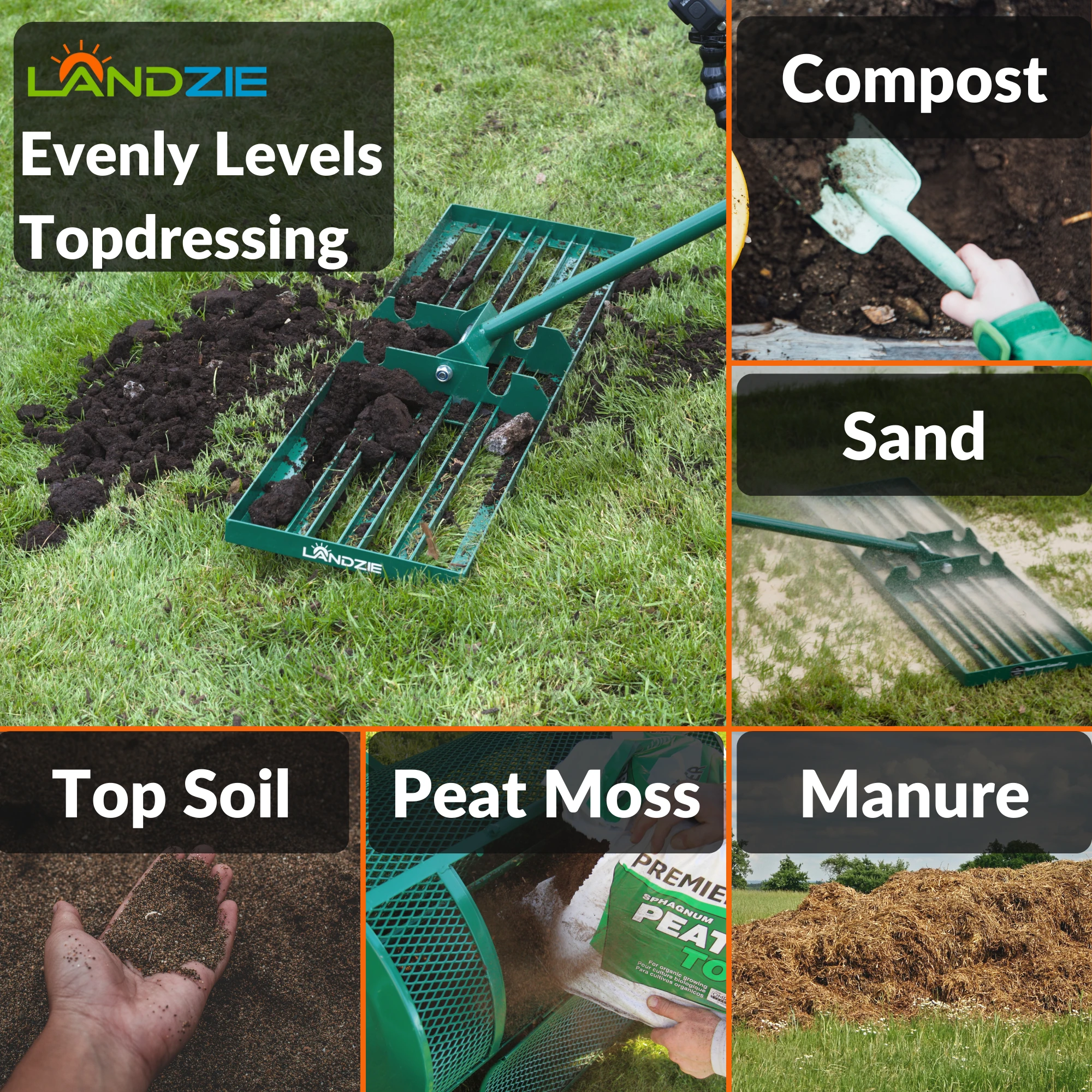 Image of Compost lawn leveling rake