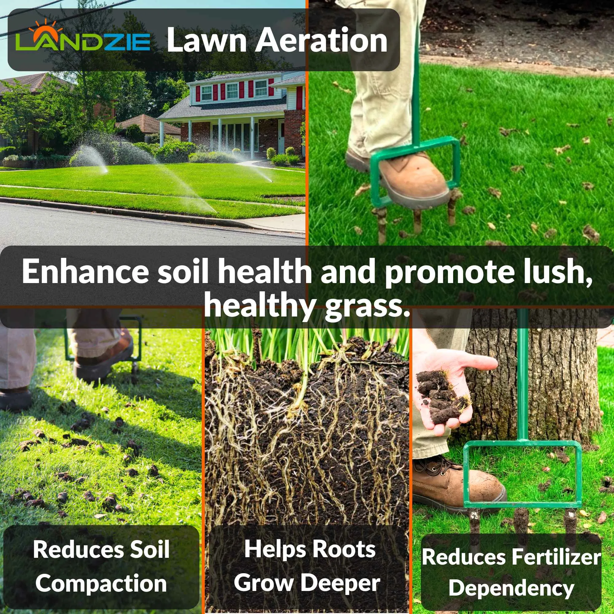 Landzie Fork Aerator with Hollow Core Tines - Image 2